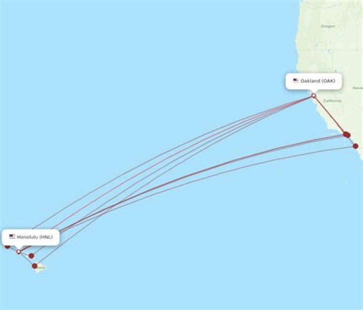 How far is the flight from Oakland to Hawaii