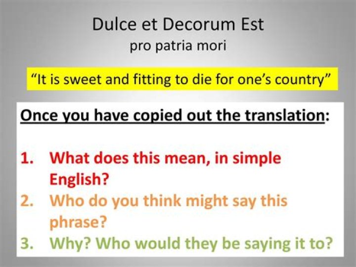 What does Pro Patria Mori mean in English